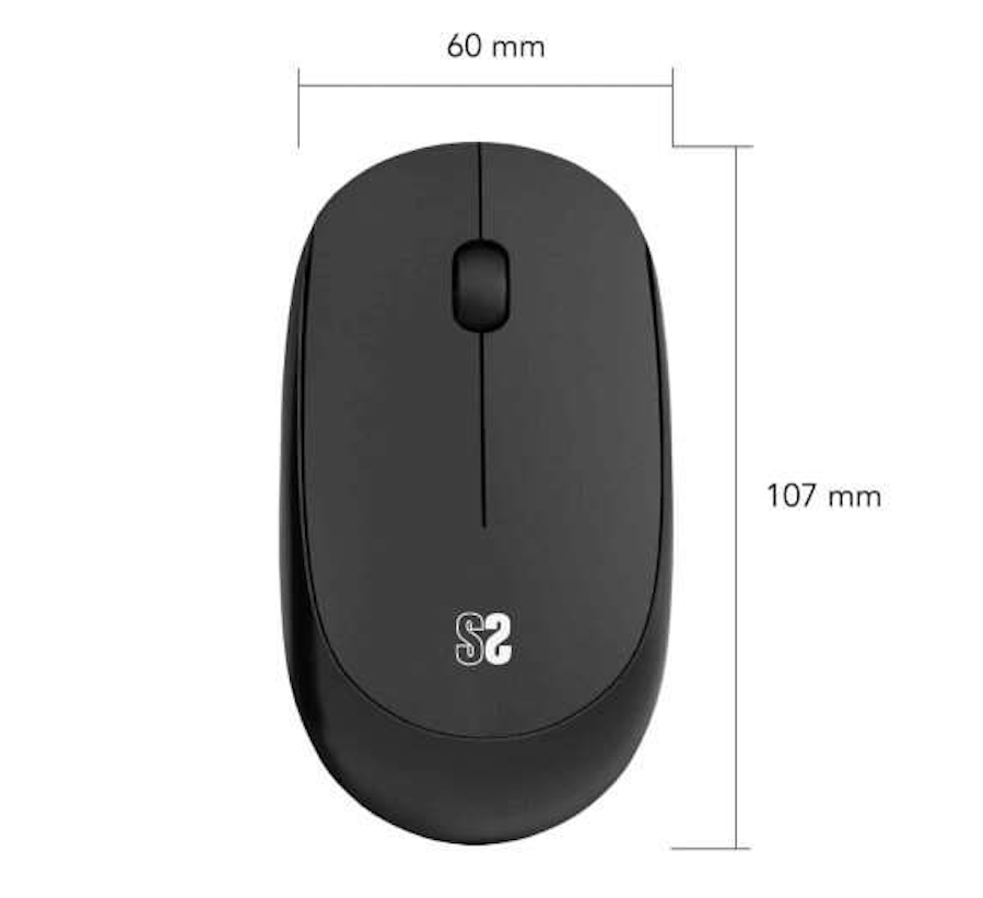 Souris sans fil Subblim Silent Business Plus - Design ergonomique et plat - Connexion sans fil - Technologie Silent Click - Résolution jusqu'à 1200 dpi - Portée sans fil de 10 m - Couleur noir